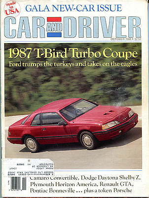 Car and Driver Magazine October 1986 1987 T-Bird Turbo Coupe VGEX 122915jhe