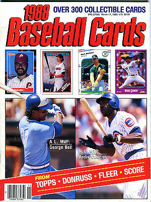 1988 Baseball Cards Magazine March 17 1988 George Bell Andre Dawson EX 022516jhe