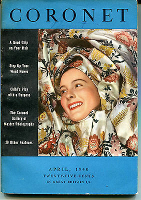 Coronet Magazine April 1940 Great Pics/Stories EX w/writing on top 121815jhe2