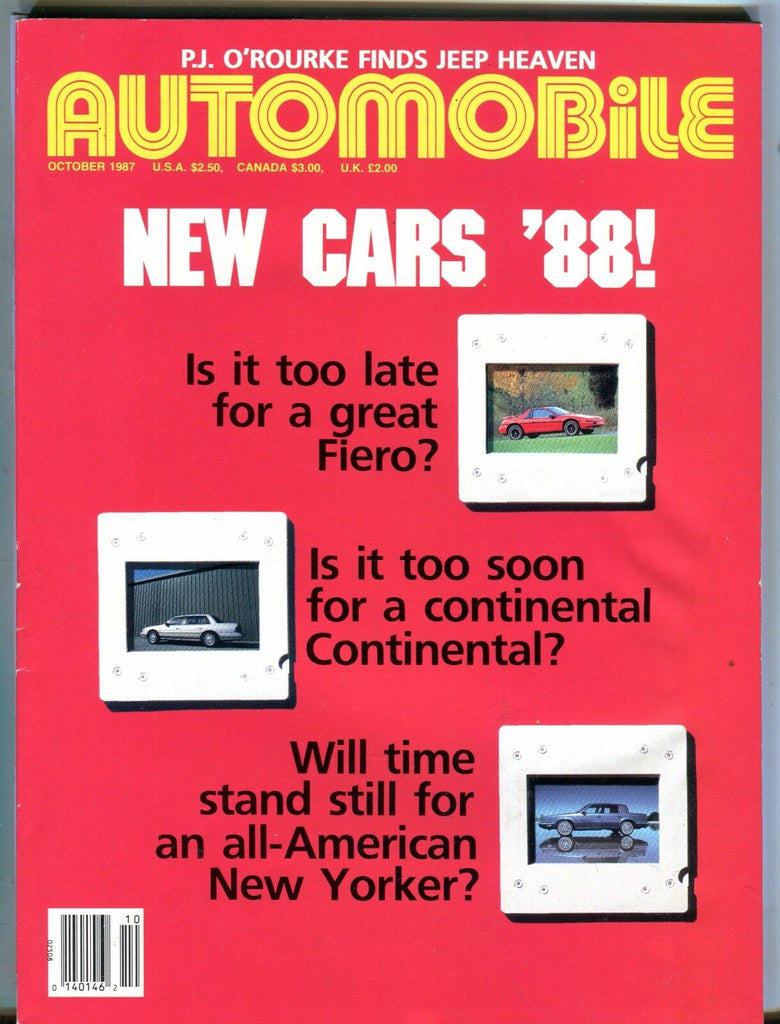 Automobile Magazine October 1987 New Cars '88 EX 042717nonjhe