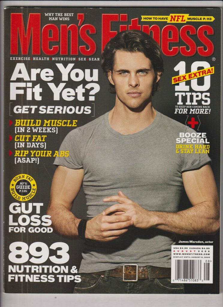 Men's Fitness Mag James Marsden 893 Fitness Tips August 2006 031220nonr