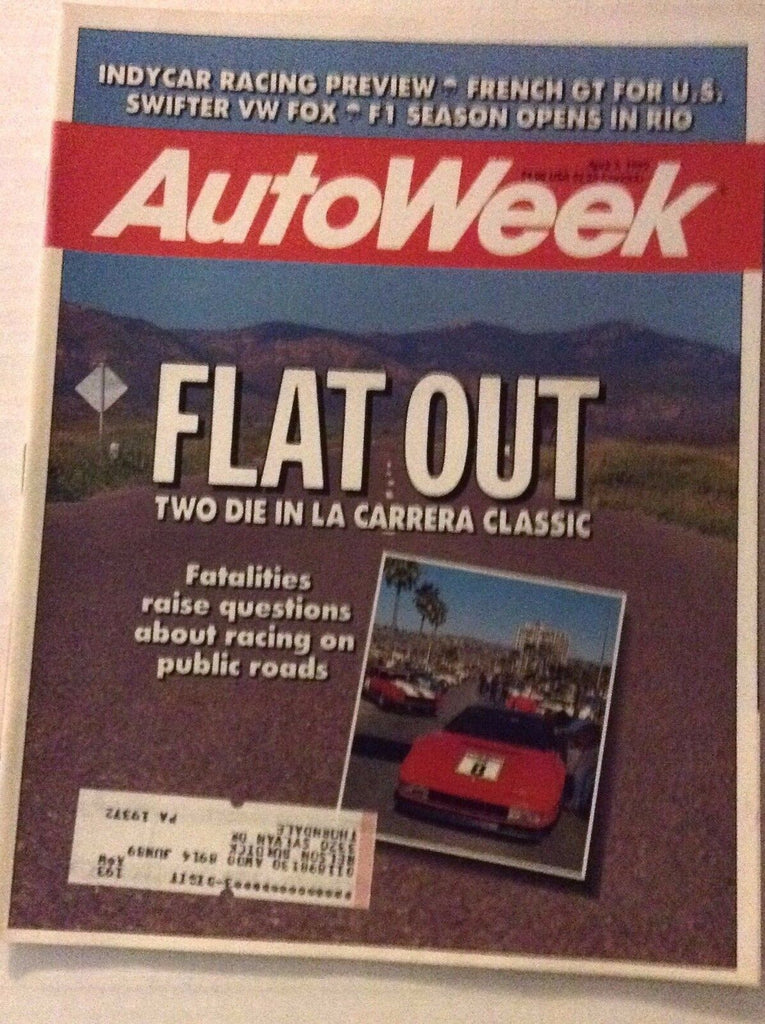 Autoweek Magazine Two Die In LA Carrera Classic April 3, 1989 011617rh