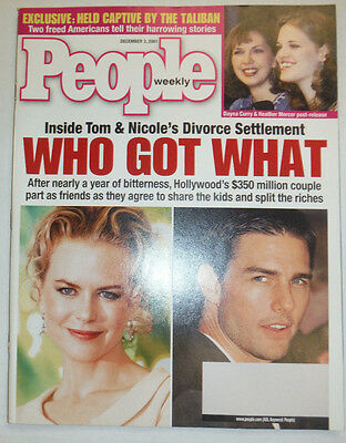 People Magazine Tom Cruise Nicole Kidman December 2001 WITH ML 031215R