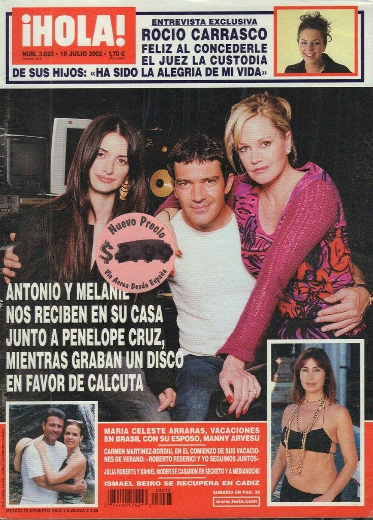 HOLA Spanish Mag July 18 2002 Antonio Banderas Penelope Cruz 021819DBE