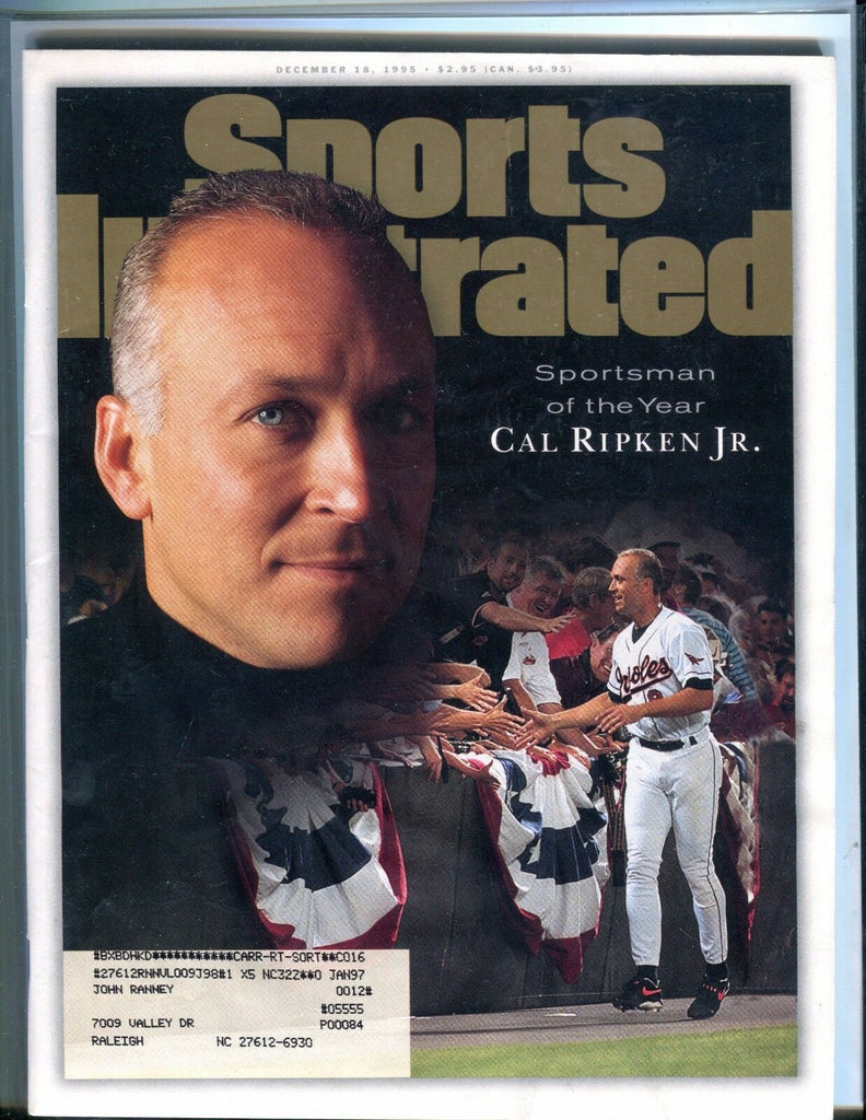 Sports Illustrated Magazine December 18 1995 Cal Ripken Jr. EX w/ML 051717nonjhe