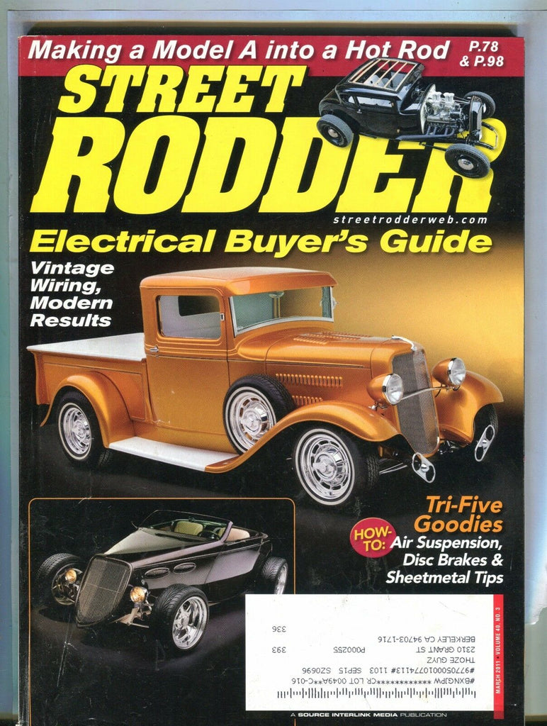 Street Rodder Magazine March 2011 Tri-Five Goodies EX w/ML 042117nonjhe