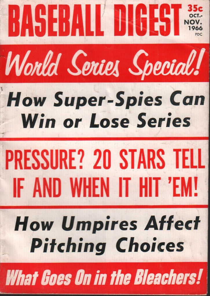 Baseball Digest October November 1966 Dave Bristol Bob Locker 101618ame