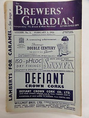 The Brewers Guardian February 1 1954 Defiant Crown Corks VG 081016DBE