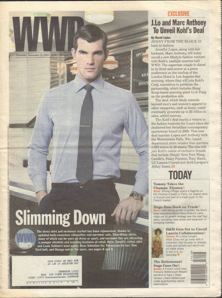 WWD November 18 2010 Eli Schmidt David Lipke Jennifer Lopez 021419DBE2