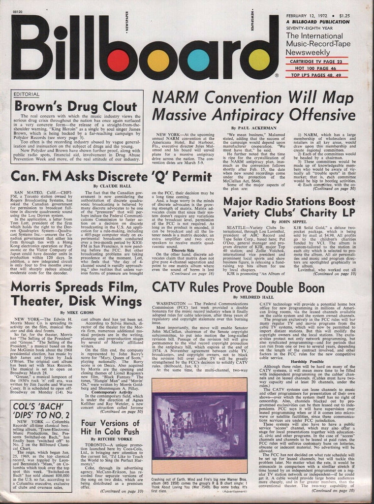 Billboard February 12 1972 Earth, Wind & Fire, Edwin H Morris 062917nonDBE