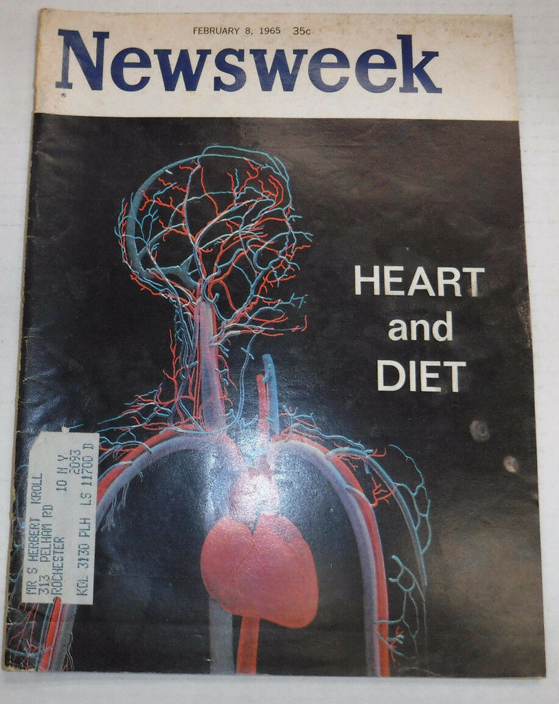 Newsweek Magazine Heart And Diet February 8, 1965 101016R2