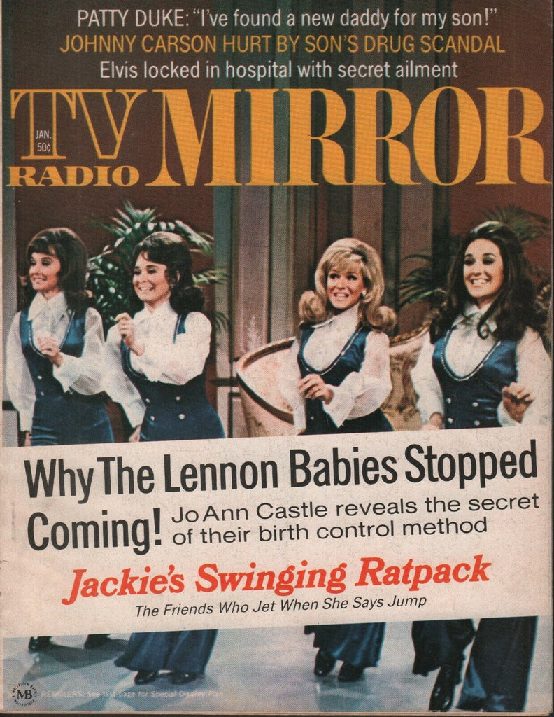 TV Radio Mirror January 1972 Jackie Kennedy Onassis Lennon Sisters 071019AME