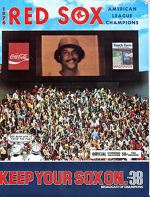 1976 Boston Red Sox Scorebook Magazine Unmarked vs. Yankees EX 080216jhe