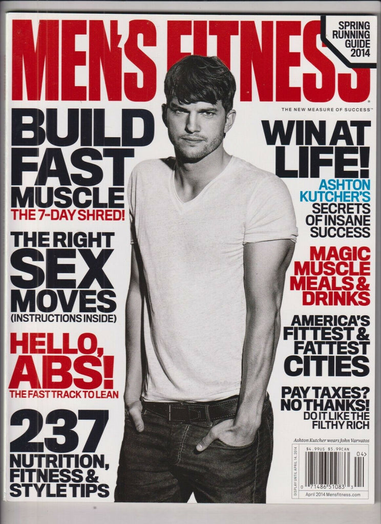 Men's Fitness Mag Ashton Kutcher Build Muscle Fast April 2014 031220nonr