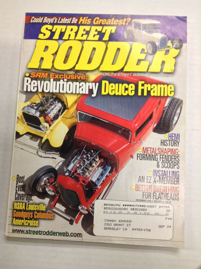 Street Rodder Magazine Revolutionary Deuce Frame December 2002 031017NONRH