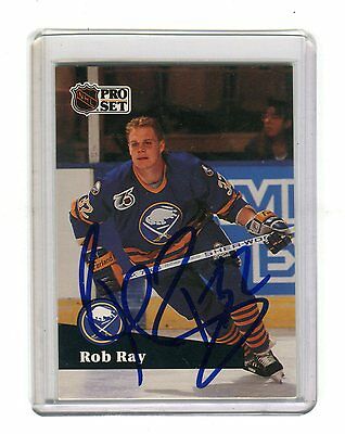 Autographed Signed 1991-92 Pro Set #355 Rob Ray Sabres jh38