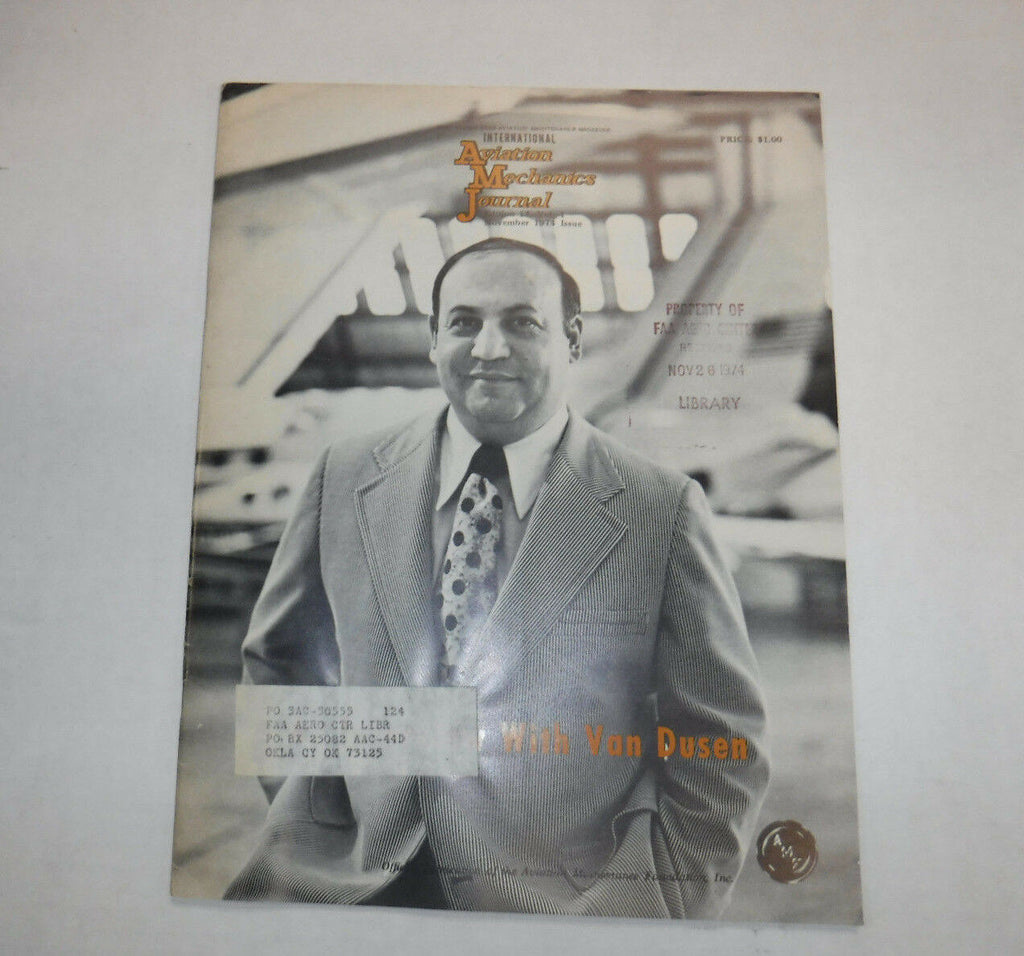 Aviation Mechanics Journal Magazine Van Dusen November 1974 FAA 110216R