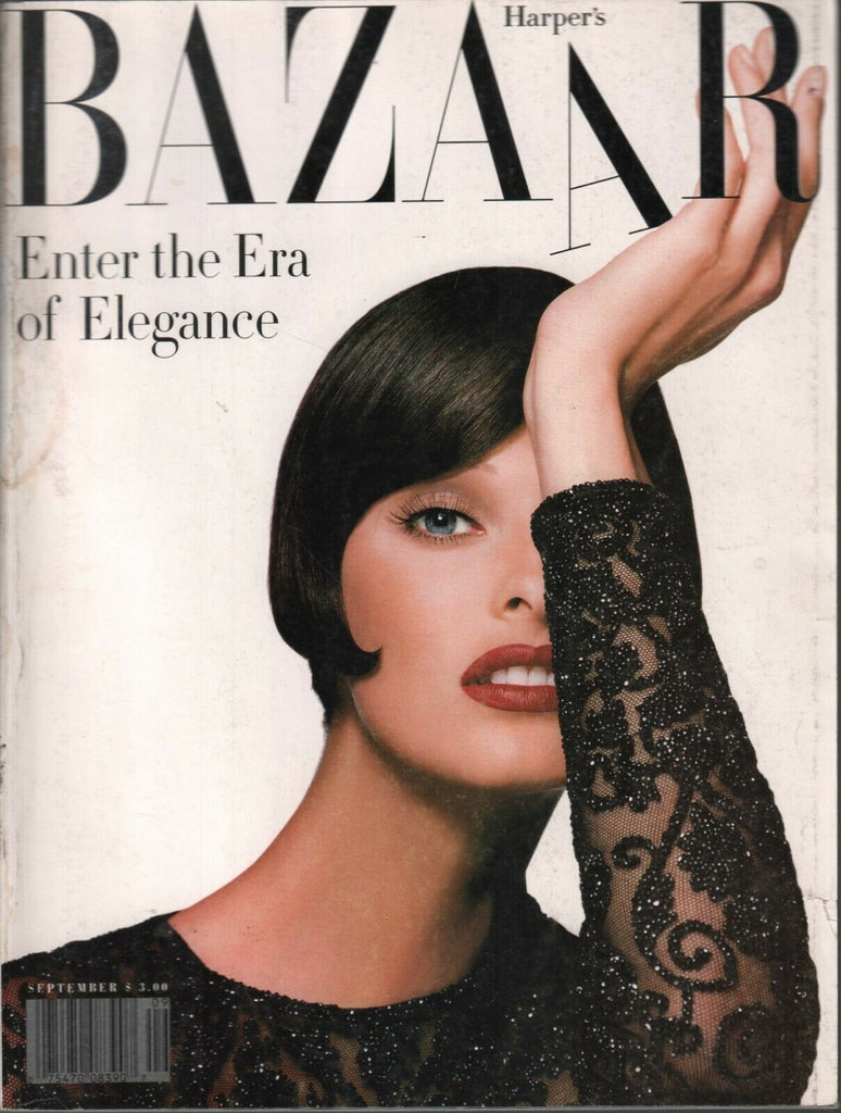Harper's Bazaar Fashion Magazine September 1992 Linda Evangelista RARE 012721ame