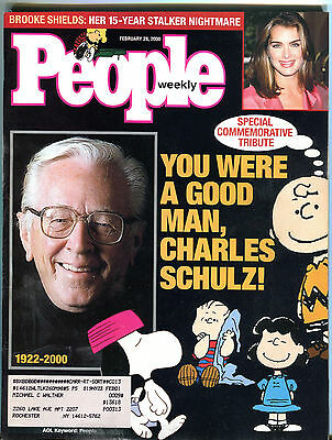 People Magazine February 28 2000 Charles Schulz Brooke Shields EX 012016jhe