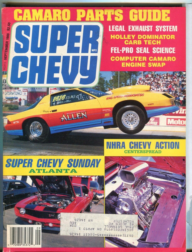 Super Chevy Magazine September 1988 Camaro Parts Guide EX w/ML 031617nonjhe