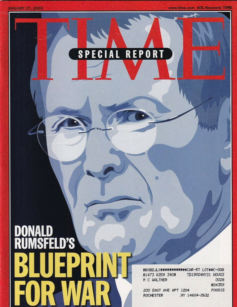 Time Mag Donald Rumsfeld's Blueprint For War January 27, 2003 102319nonr