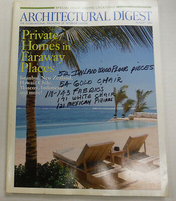 Architectural Digest Magazine Private Homes Faraway Places August 2005 063015R