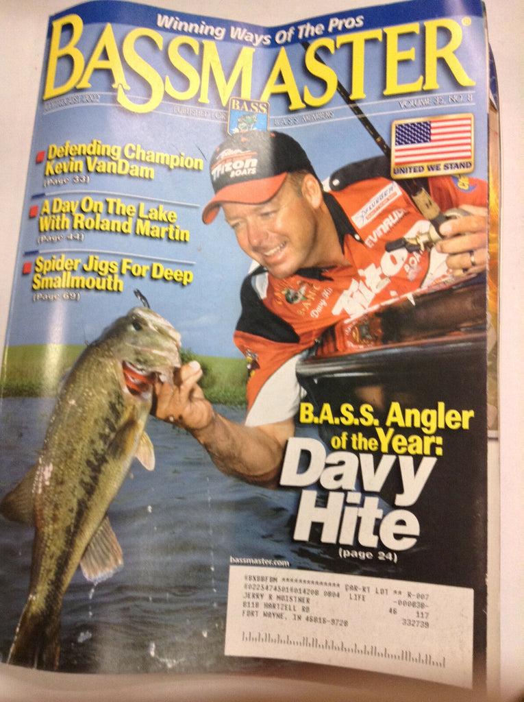 Bassmaster Magazine Davy Hite Angler Of The Year July/August 2002 042617nonr2