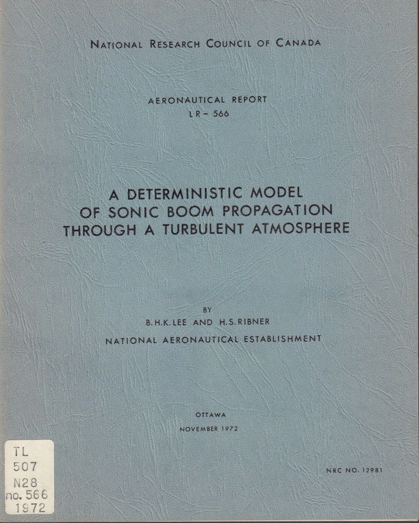 Aeronautical Report LR-566 Sonic Boom Propagation FAA Library 090717FAA