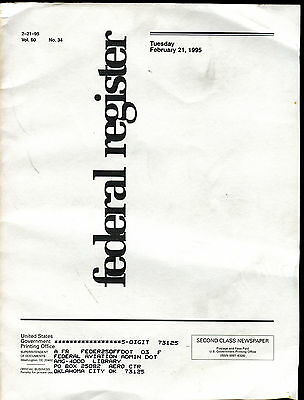 Federal Register Tuesday February 21 1995 EX FAA 031716jhe