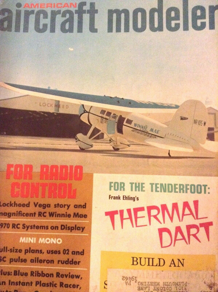 Aircraft Modeler Magazine Frank Ehling's Thermal Dart August 1970 010319nonrh