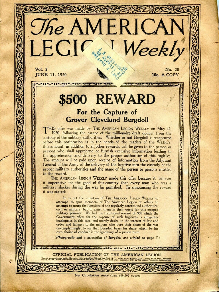 The American Legion Weekly June 11 1920 Grover Cleveland VG w/ML 101716jhe