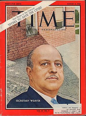Time Magazine March 4 1966 Secretary Weaver w/ML VG 090516DBE