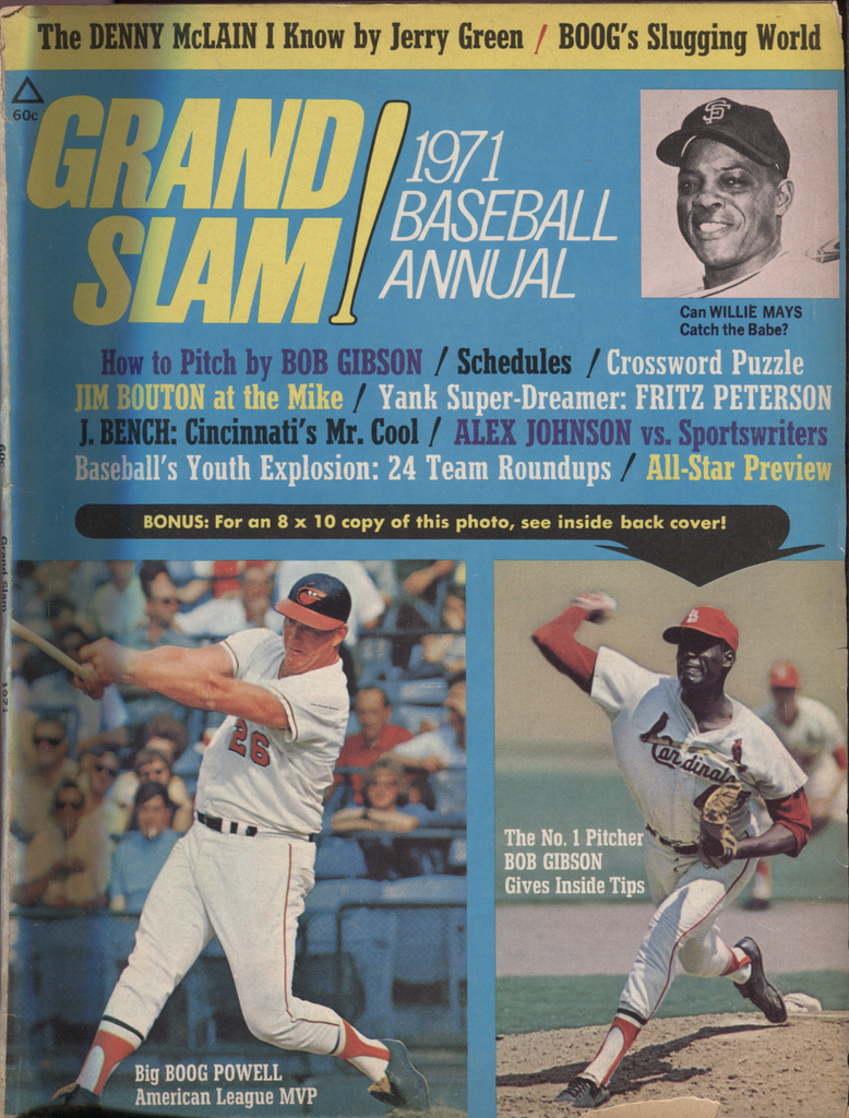 Grand Slam 1971 Annual Willie Mays Bob Gibson Boog Powell 041020DBE