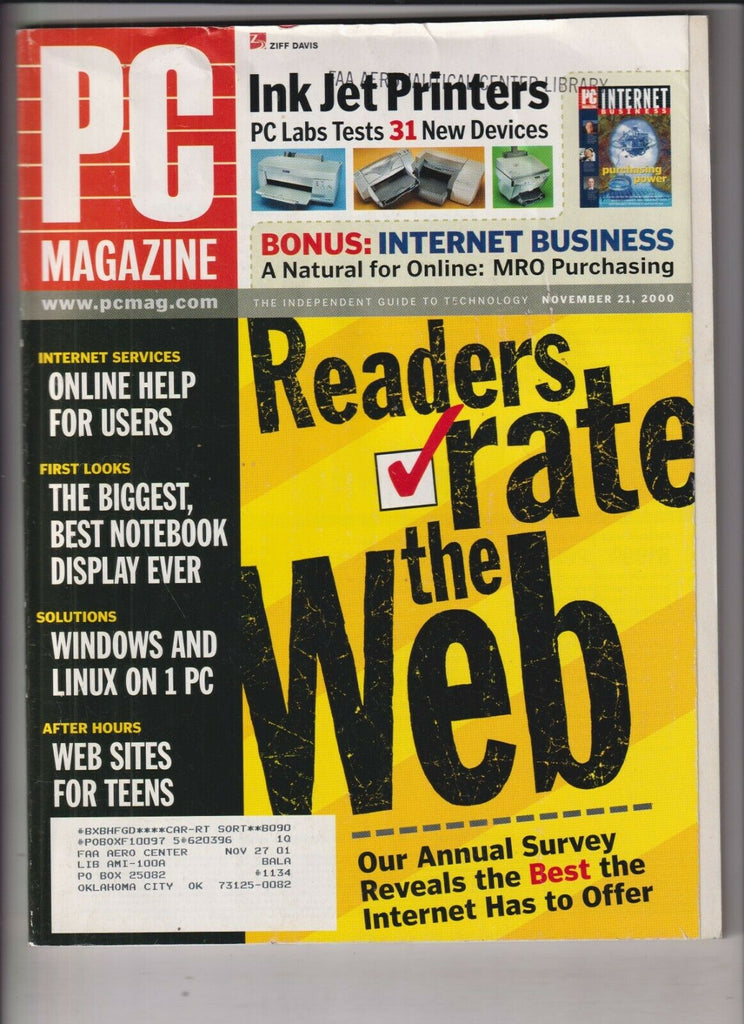 PC Mag Reader's Rate The Web November 21, 2000 021920nonr