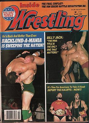 Inside Wrestling March 1985 Billy Jack, Bob Backlund VG 122315DBE