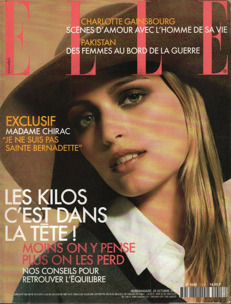 Elle French Fashion October 29 2001 Charlotte Gainsbourg Madame Chirac 091420ame