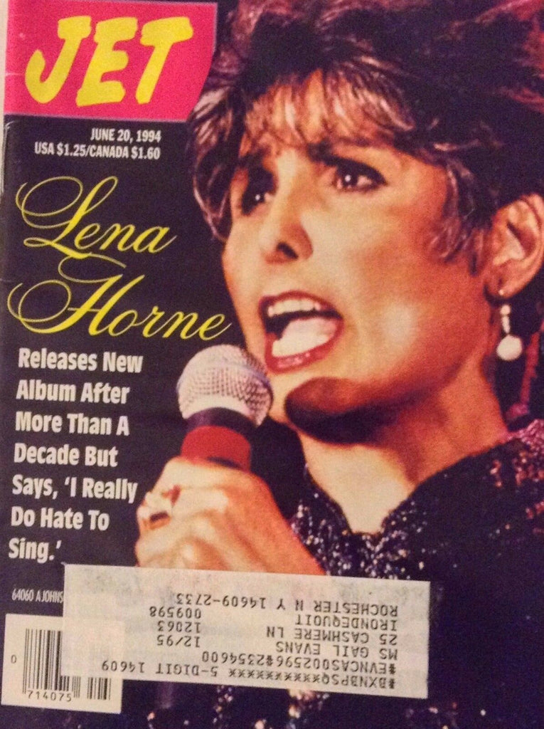 Jet Magazine Lena Horne I Really Do Hate To Sing June 20, 1994 090817nonrh