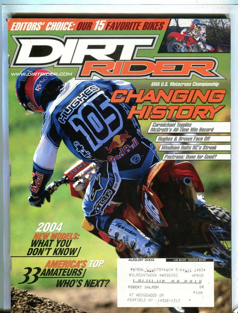 Dirt Rider Magazine August 2003 2004 New Models EX w/ML 102416jhe