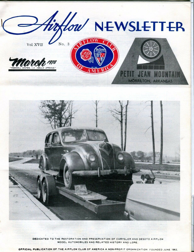 Airflow Newsletter March 1978 Chrysler DeSoto EX No ML 031017nonjhe