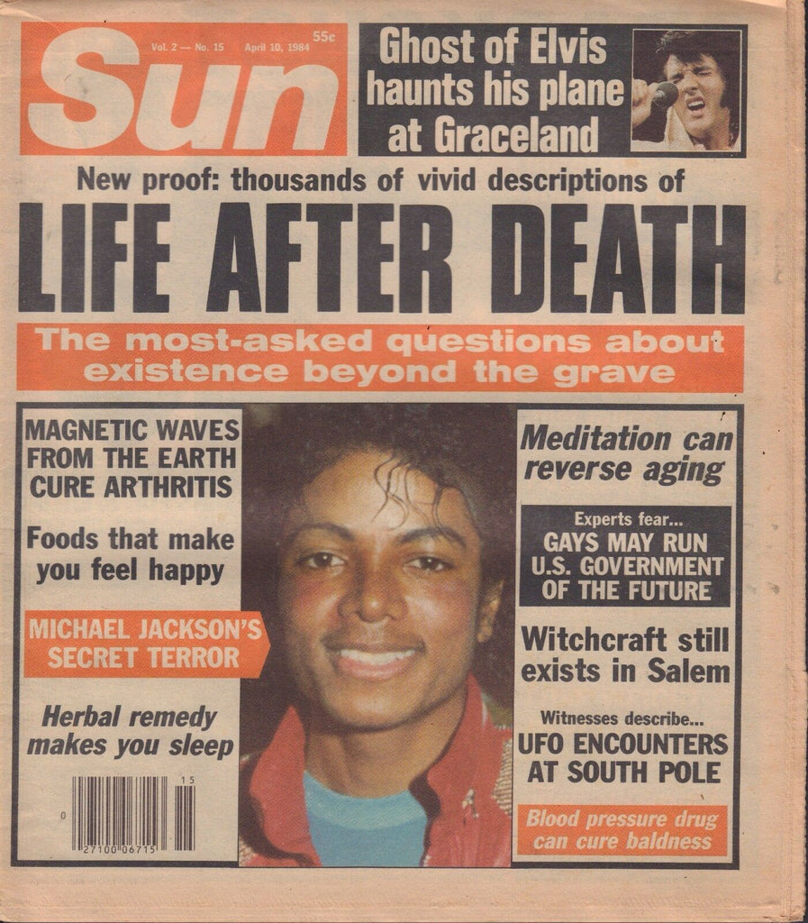 The Sun April 10 1984 Michael Jackson, Elvis Presley 040617nonDBE2
