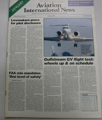 Aviation International News Magazine Gulfstream GV January 1996 FAL 072115R