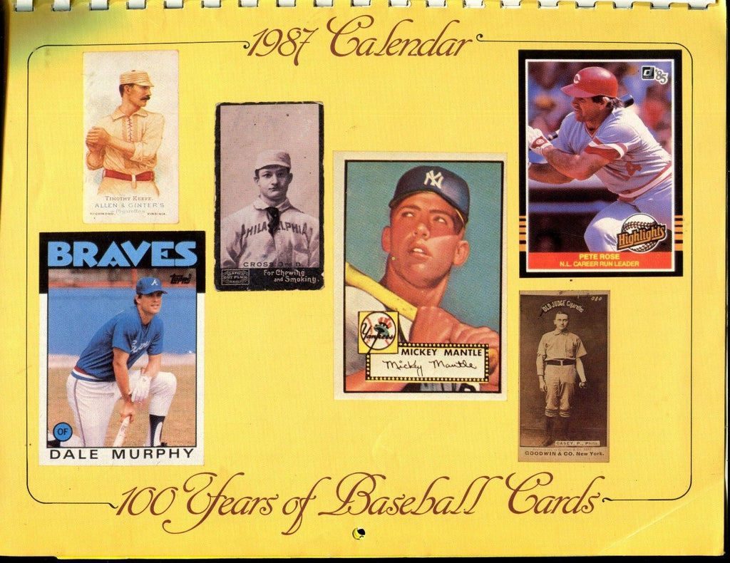 1987 Calendar 100 Years Of Baseball Cards SCD EX 010917jhe