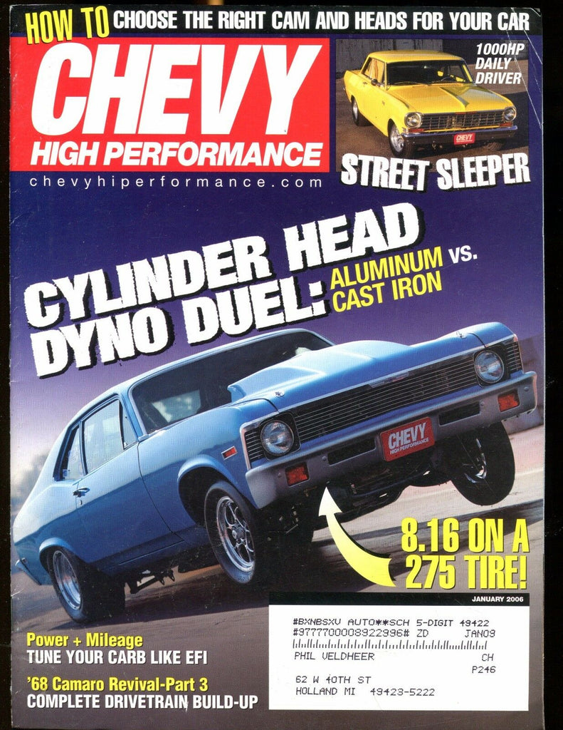 Chevy High Performance Magazine January 2006 EX w/ML 022517nonjhe