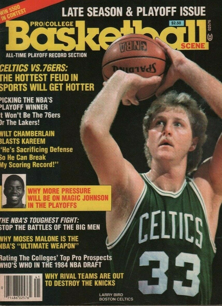 Pro College Basketball Scene Larry Bird Wilt Chamberlain 051619DBE