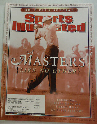 Sports Illustrated Magazine Tiger Woods Augusta Then & Now April 2003 051315R