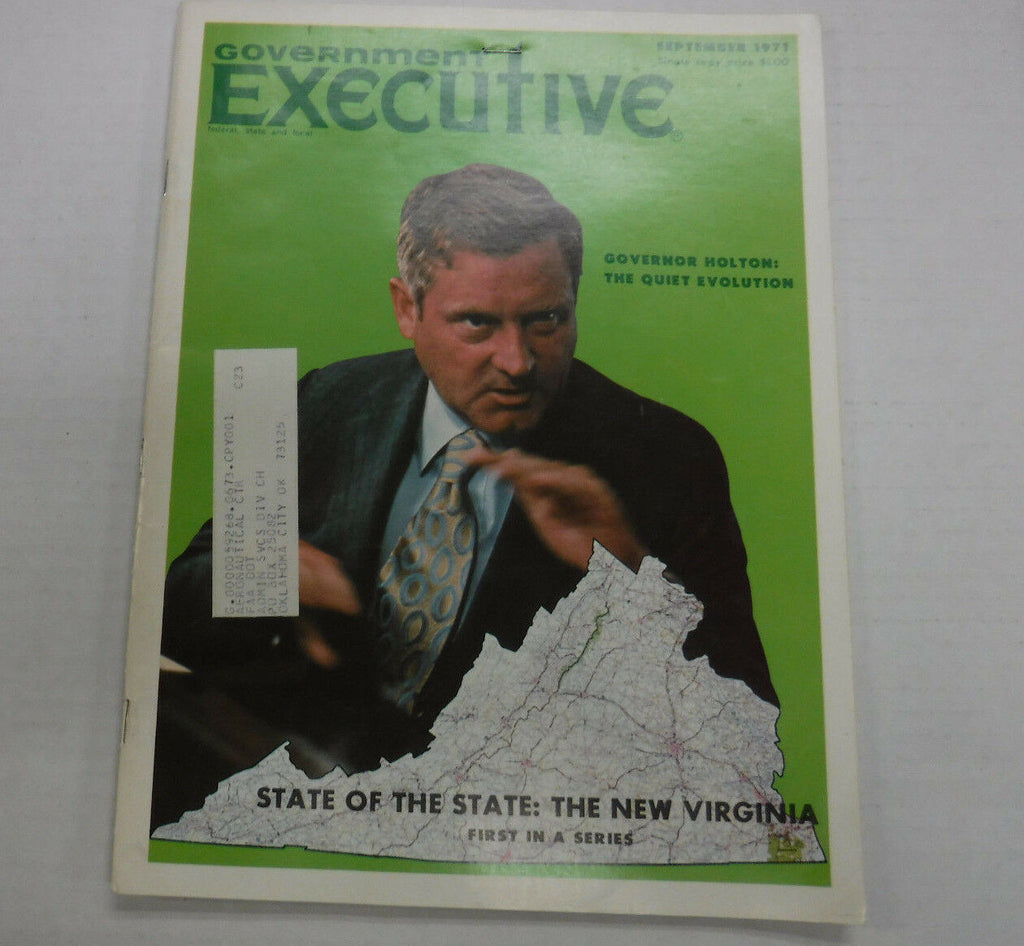 Government Executive Magazine Governor Holton September 1971 FAA 110816R