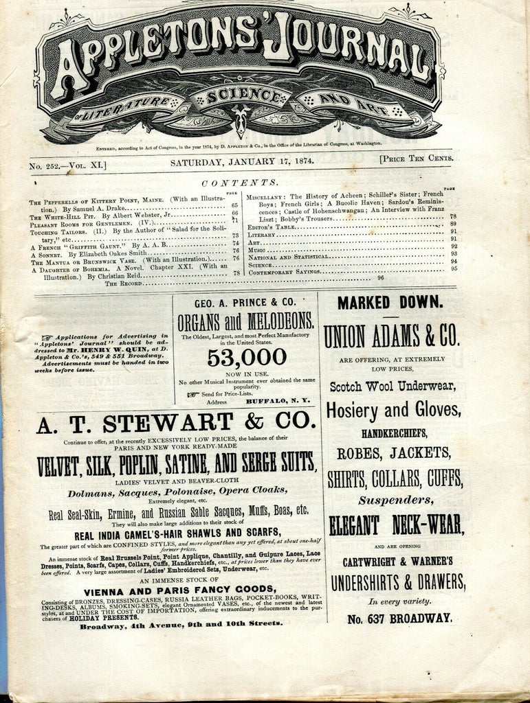 Appletons' Journal January 17 1874 Touching Tailors GD 101916jhe