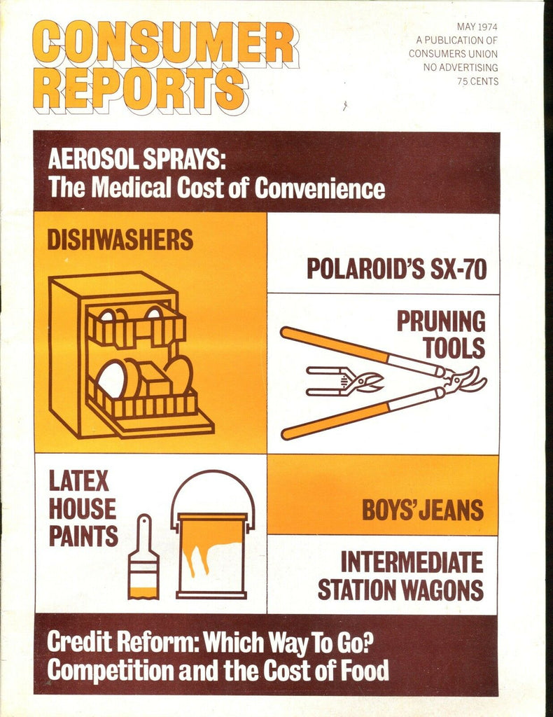 Consumer Reports Magazine May 1974 Dishwashers VGEX No ML 020117jhe