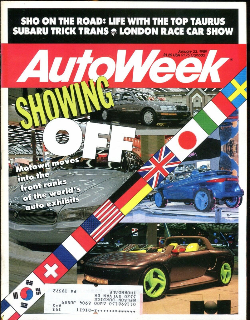 AutoWeek Magazine January 23 1989 Showing Off EX w/ML 022517nonjhe