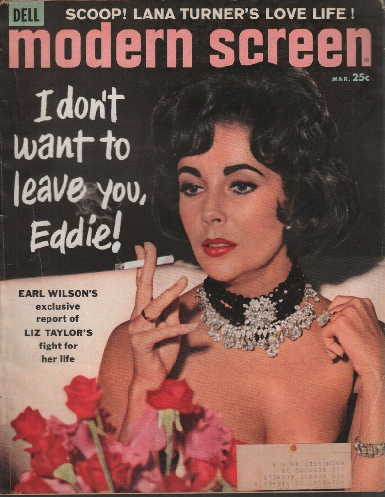 Modern Screen March 1960 Elizabeth Taylor Earl Wilson Lana Turner 110119AME